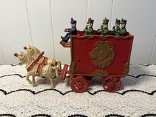 Kenton Cast Iron Overland Circus Bandwagon with Horses, Vintage 1930s