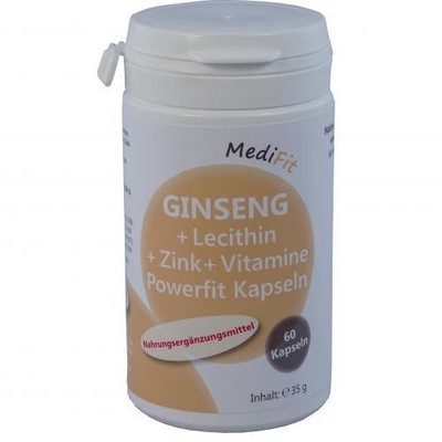 GINSENG+LECITHIN+Zink+Vitamine Powerfit Kapseln 60 St PZN 11186893