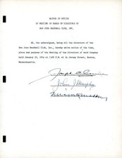 Joe Cronin Johnny Murphy PSA DNA Signed 1954 Contract Autograph