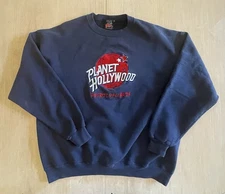 Vintage Planet Hollywood Puerto Vallarta Sweatshirt Navy Blue Size XL