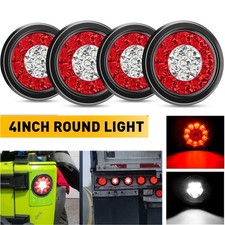 4pc 4inch Round Led Truck Trailer Stop Turn Tail Brake Lights Waterproof 16-led 4pc 4inch Round Led Truck Trailer Stop Turn Tail Brake Lights Waterproof 16-led