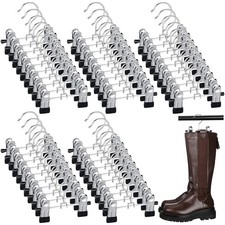 50 Pcs Boot Hangers Double Adjustable Clips Space Saving Pants Travel Portabl...