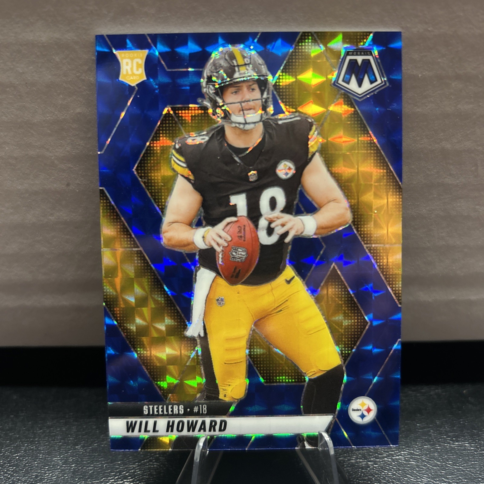 2025 Panini Mosaic Rookie #318 Will Howard Blue Mosaic /99 - RC SP - Steelers 