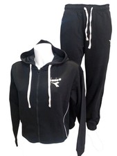 Tuta in felpa Diadora Tracksuit Donna cappuccio e zip Cotone felpato Nero