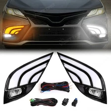 For 2018-2020 Toyota Camry SE XSE TRD LED DRL Fog Light Kit w/ Turn Signal