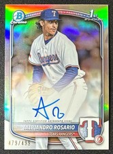 2025 Bowman Chrome Alejandro Rosario Prospect Auto Refractor /499 Rangers
