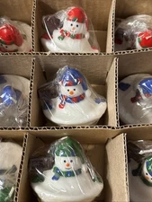 Lot 12 Christmas Floating Snowman Candles White  2” stocking stuffer