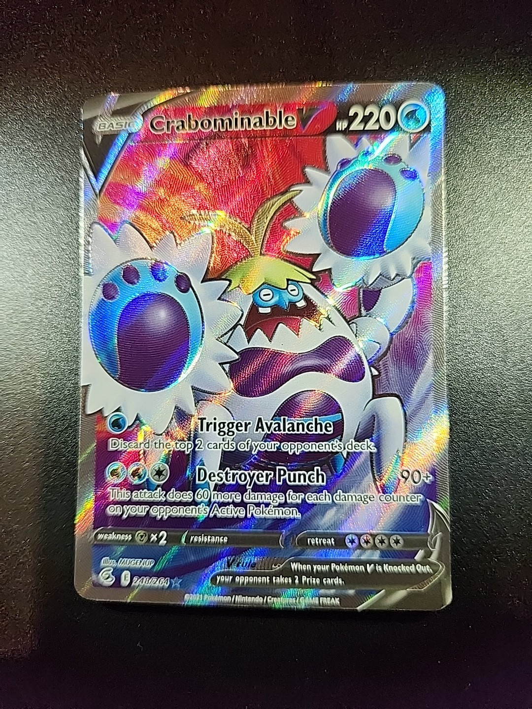 Crabominable V - 248/264 - Full Art - Pokemon - SWSH - Fusion Strike - NM