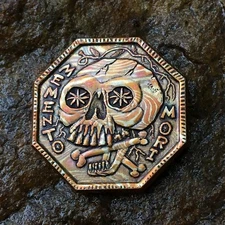 Mokume Gane Memento Mori /Vivere Coin