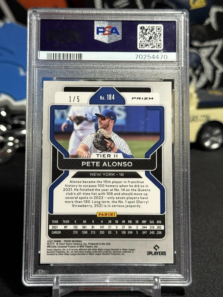 2022 Prizm Pete Alonzo  White Donut Circles 1/5 🔥🔥FIRST  ON PRINT 🔥🔥PSA 9 - Image 2 of 3