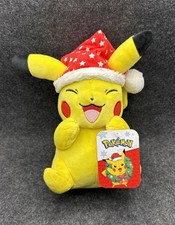 Pokemon Holiday Pikachu Plush 2021  9" Inches New With Tags Christmas Hat