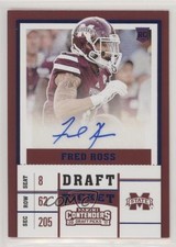 2017 Panini Contenders Draft Picks Ticket Blue Foil Fred Ross #162 Auto fm0