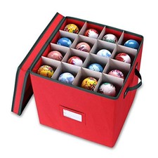 Christmas Ornament Storage Box with Dividers  Stores up to 64 Holiday Orname...