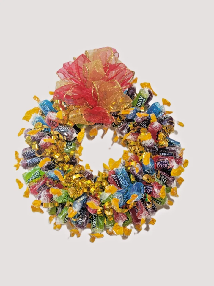 Handmade Edible Candy Wreath with Jolly Ranchers - Image 2 of 4