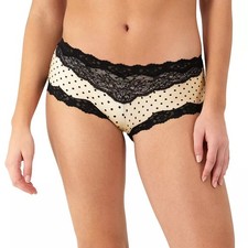 Maidenform Cheeky Hipster Underwear Sandshell Dots Lace size 7 / L 40823