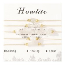 5PCS Dainty Natural Crystal Beaded Stackable Bracelet Set for Women,Handmade ...