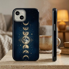 Celestial Moon Phase Phone Case Witchy Lunar Astrology Star iPhone Samsung Pixel