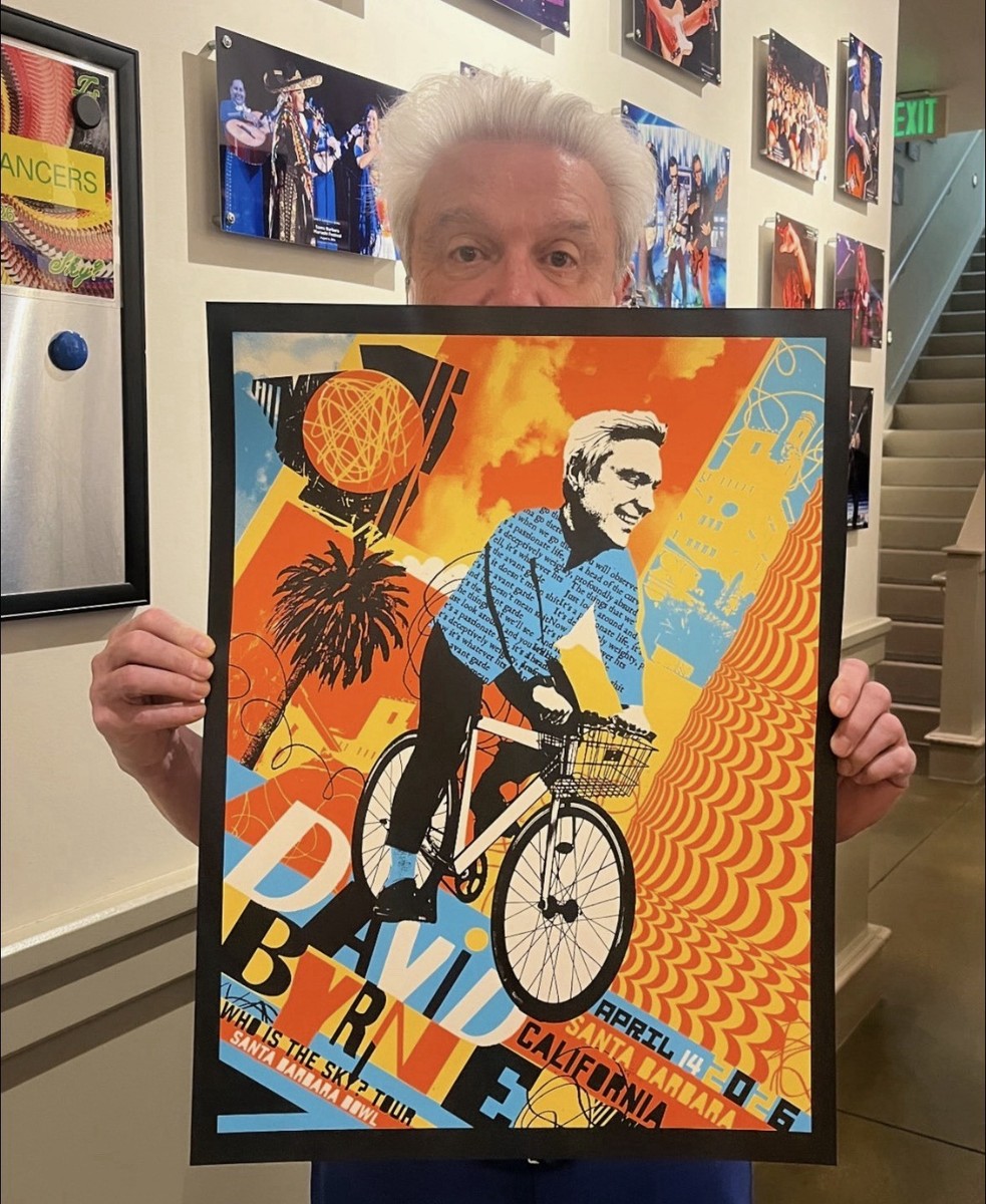 DAVID BYRNE アートポスター　100枚限定 David Byrne Official Santa Barbara Bowl 4/14/2026 Foil Gig Poster
