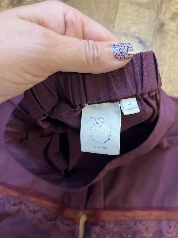 Conjunto de camiseta sin mangas/pantalones de encaje para pijama E by Eloise Anthropologie, para mujer XS/S Foto 4 de 4