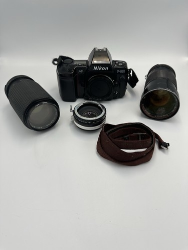Nikon F-801 AF Film camera / AF 3 Lenses From JAPAN