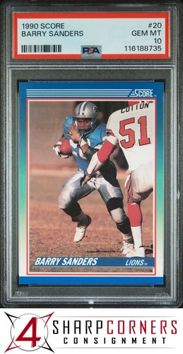 1990 SCORE #20 BARRY SANDERS LIONS HOF PSA 10
