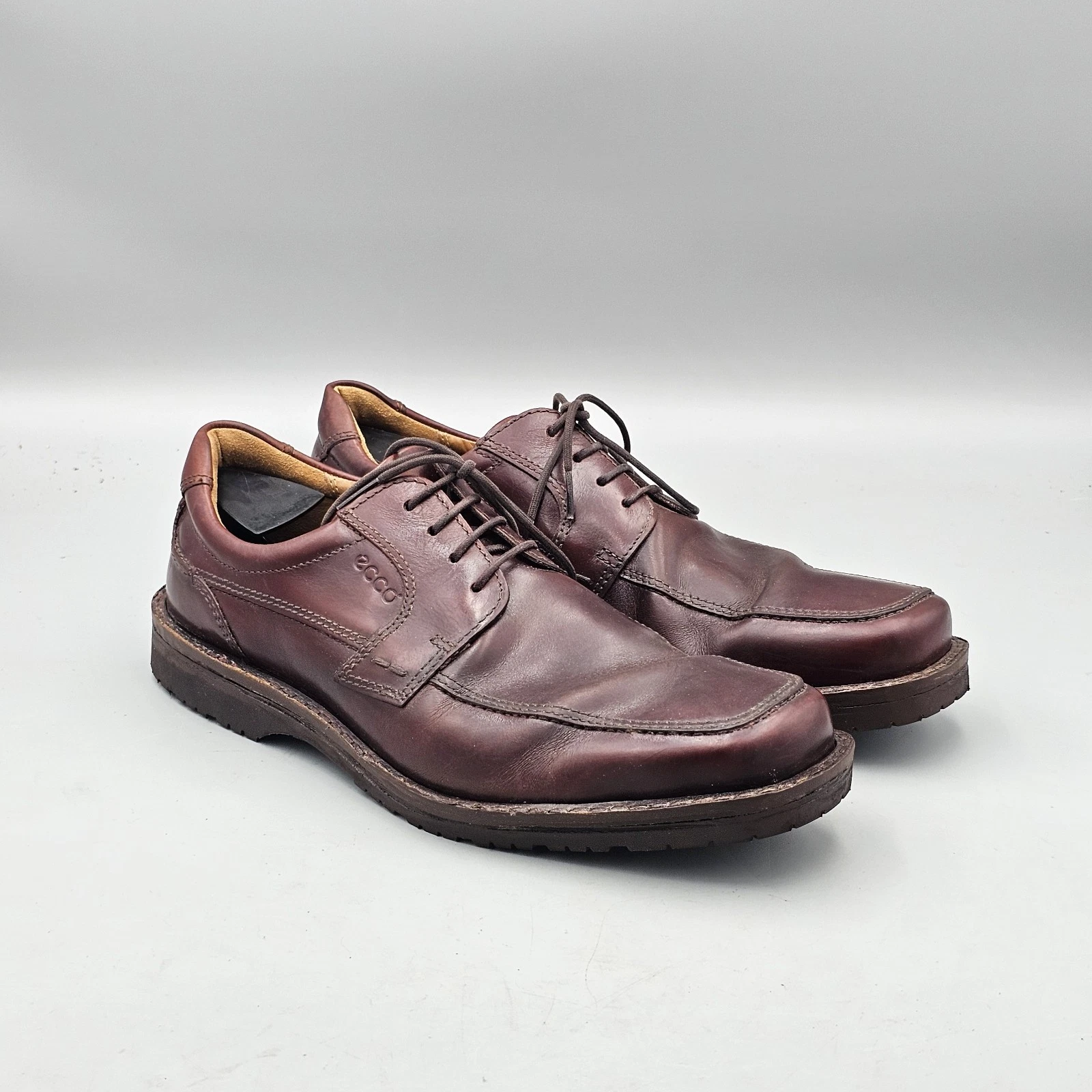 Oxford Vibram Ecco Uomo Taglia 46 EU 12 US Extra Larghe Seattle Pelle Marrone LEGGI