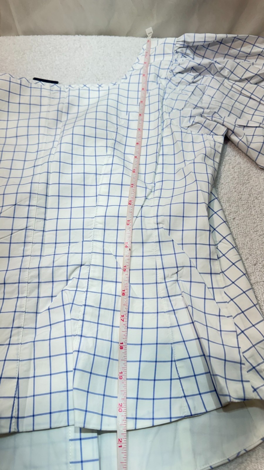 Ralph Lauren Check Blouse UK 14 John Lewis Womens White Blue Button Front image 10