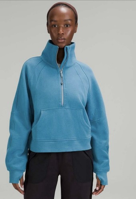 #ad Lululemon Scuba Oversized Funnel Neck Half Zip In Oceanic Size M L EUC RARE $39.85