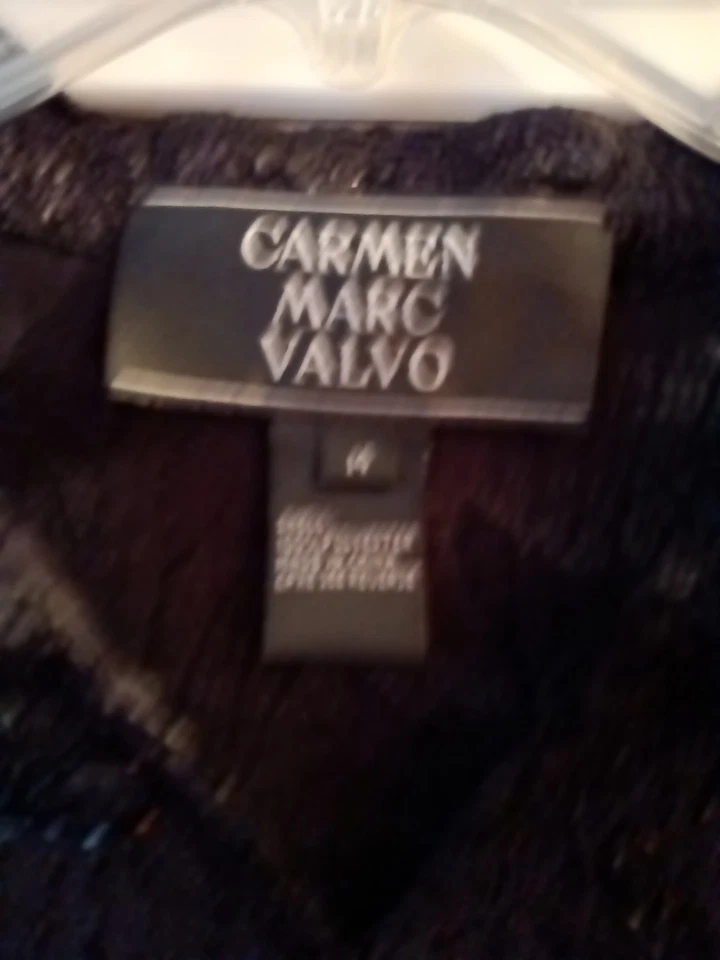 Top Carmen Marc Valvo con cuentas negro talla 14 Foto 4 de 4