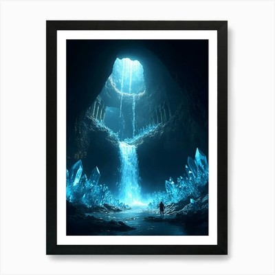 Kristallhöhle Kunstdruck gerahmt Wandbild Poster Leinwanddruck Bild