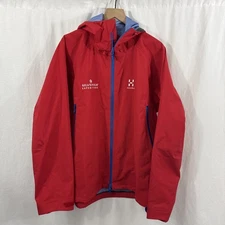 Haglofs Roc Silversea Expeditions Gore-Tex Men's Red-Blue Hooded Jacket Size XL