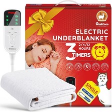 Mia&Coco Electric Heated Blanket, Heated Underblanket With Timer & Heat Settings
