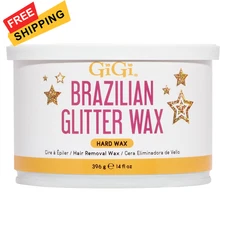 GiGi Brazilian Glitter Hard Wax – Stripless for Hair 14 Ounce (Pack of 1) 