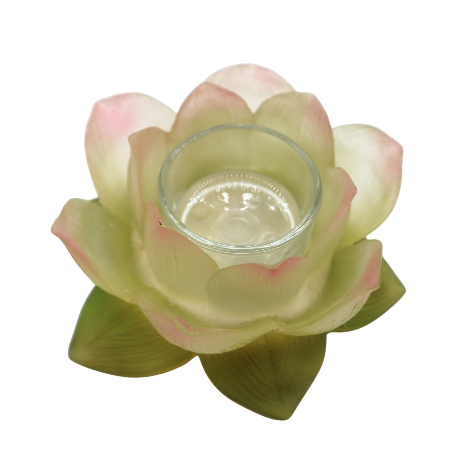 Clear Lotus Flower Votive Candle Holder