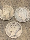 1920 1934 1942 D Winged Liberty Head Mercury Dime - set of 3 G VG