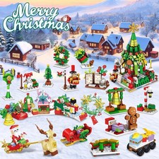 Advent Calendar 2025, 12-in-1 Christmas Tree and Street Building Blocks Set NEW