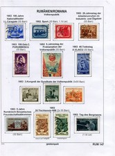 ROMANIA; 1953 early Pictorial issues fine used range of SETS on Album page