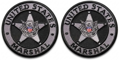 United States Marshal Embroidered Law enforcer Patch  | 2PC  IRON ON SEW  3.5''