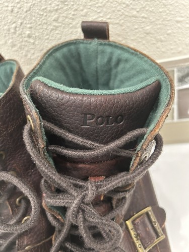 Polo Ralph Lauren garçons bottes Ranger cuir marron à lacets 7. - Photo 2/12
