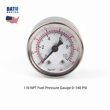 Fuel Pressure Gauge Liquid 0-140psi Oil Pressure Gauge 1/8" NPT
