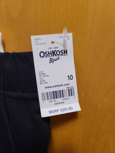 Set of 2 Osh Kosh Boys Size 10 100% Cotton Pull-On Pants in Navy and Black - Picture 9 of 10