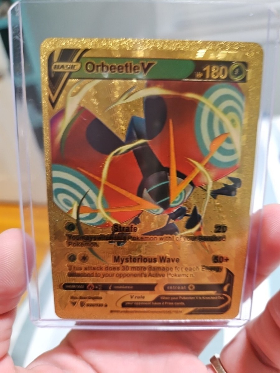 Orbeetle V Gold Foil Fan Art Textured Collector Pokemon Card HP180