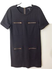 J Crew Zip Pocket Dress Wool Blend Zipper Detail. 60's Style Size 4. #03344