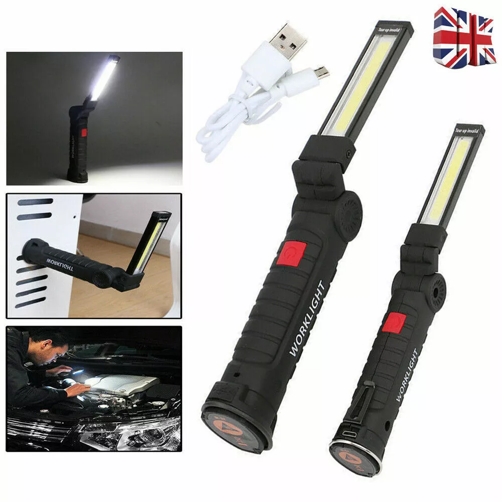 LED COB Rechargeable Magnetic Work Light Torch Flexible Inspection Lamp Light