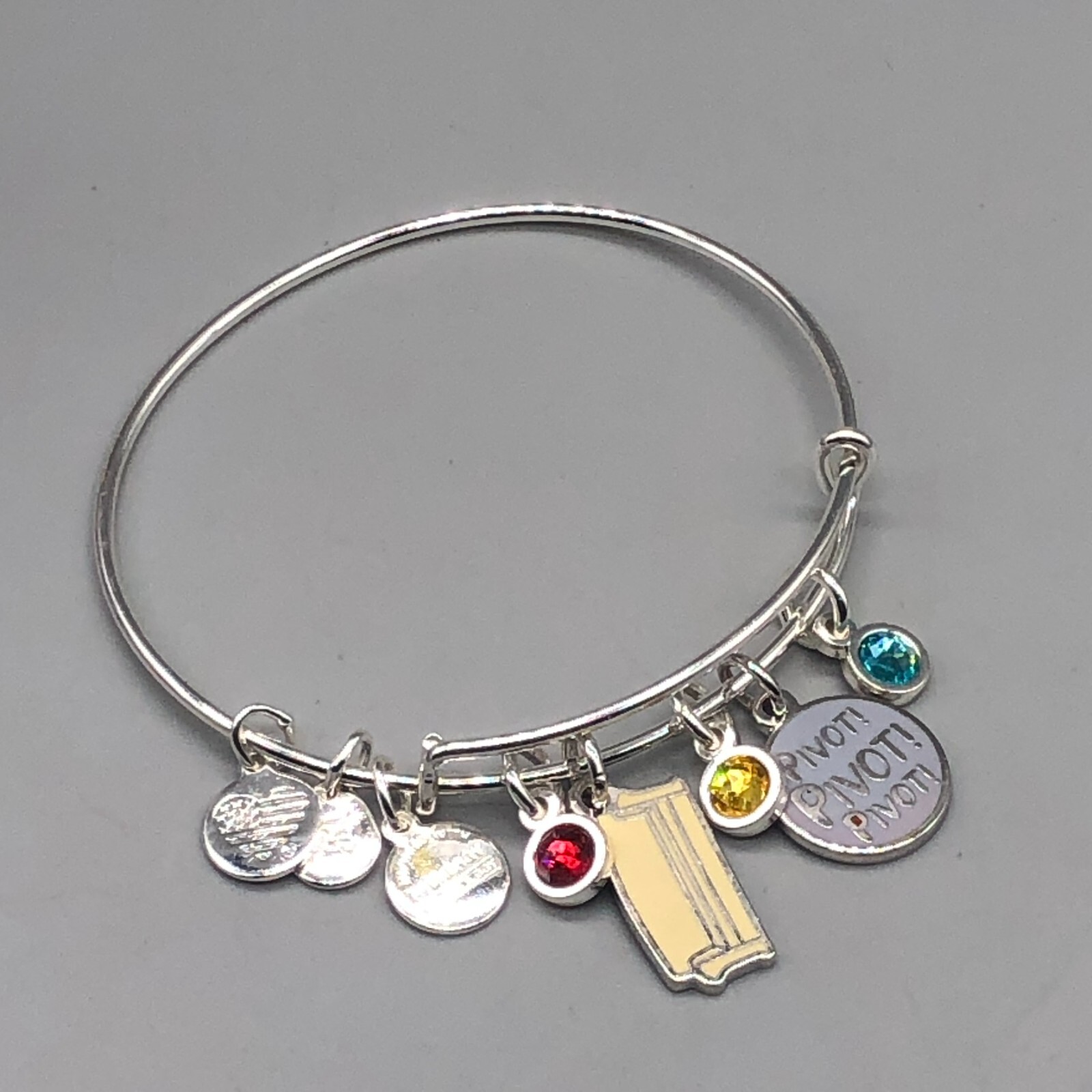 Alex and Ani Charm Bracelet Silver Tone Friends TV Sh… Gem
