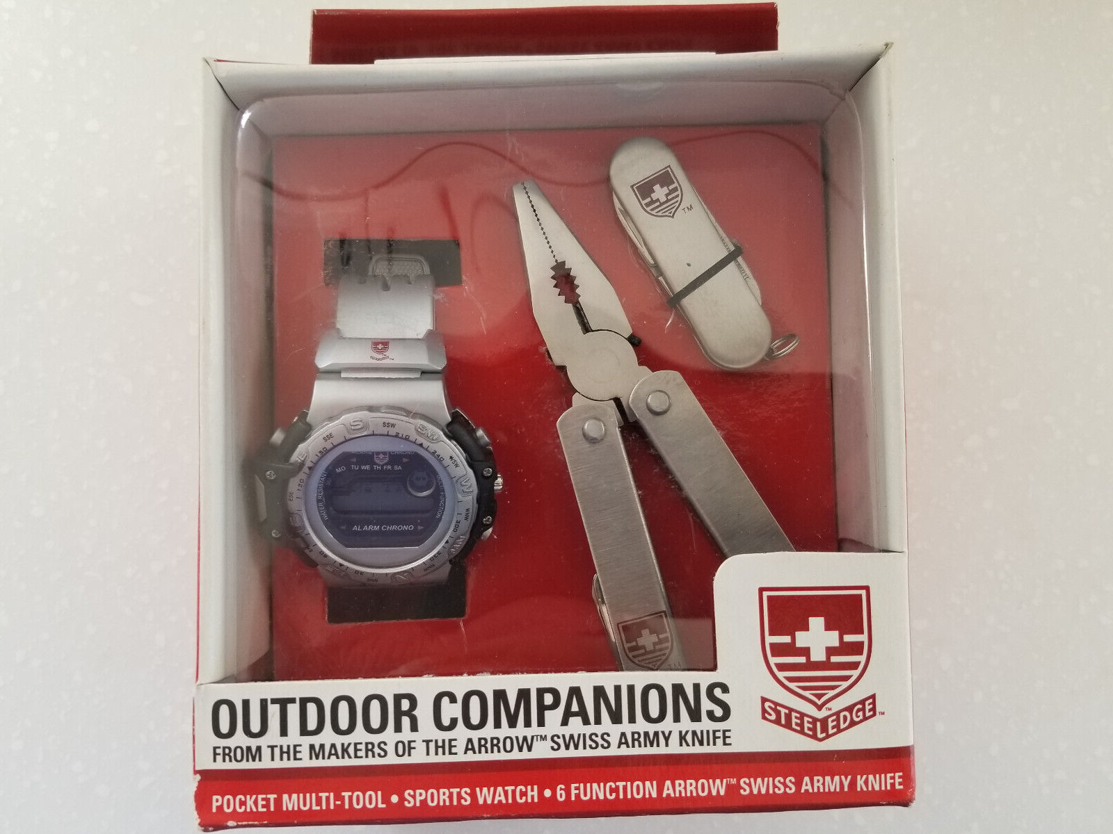 Outdoor Companions Pocket Multi-Tool, Sports Watch, 6 Function Arrow Swiss Knife