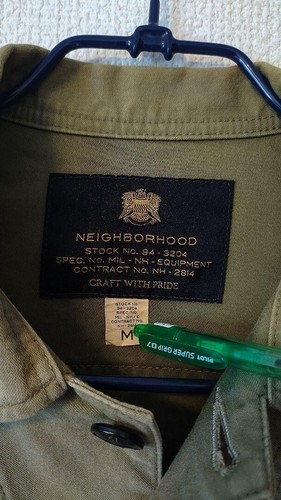 NEIGHBORHOOD Military Cotton Jacket Vietjean Embroidery Cat Eye Button Men S-M. - Picture 9 of 13