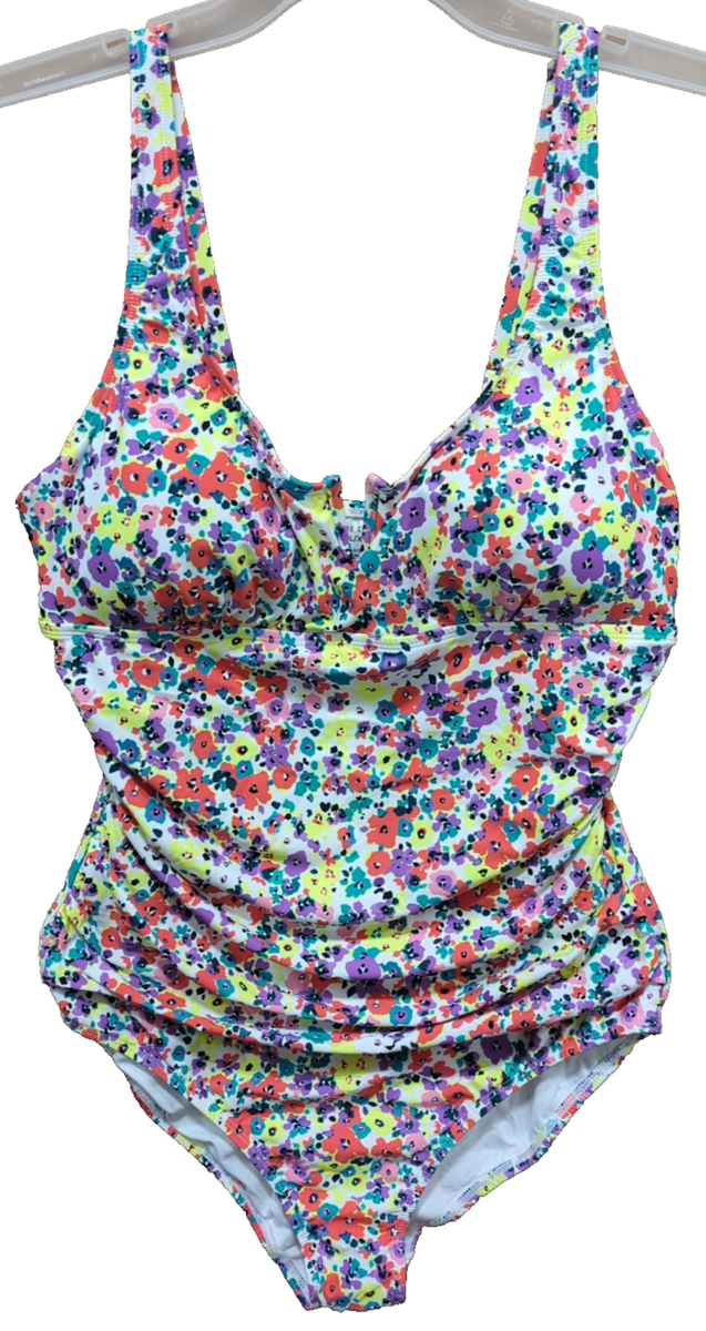 アンナニコル バズリーホッバーズ Ann Cole Ladies XL One Piece Swimsuit Bathing Suit Multi Ditsy UPF