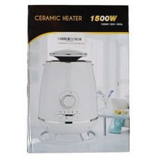 Joy Pebble Heater White Portable Floor Space Heater Fan 1500W Ceramic