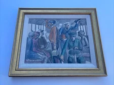 ANTIQUE PORTRAIT Painting Regionalism Bus WALTER E COHEN JR 1930’s Wpa Masterful